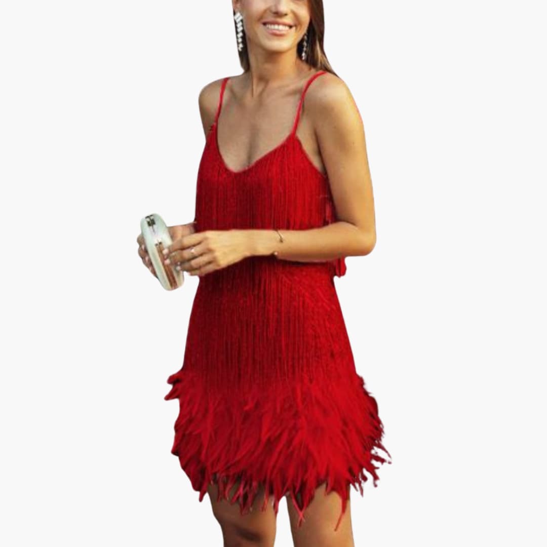 Women's Stylish Cocktail Dress in Red