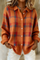 Camille Plaid Cardigan in Orange