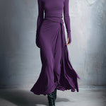 Women's Maxi dress with side knot in Purple