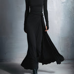 Women's Maxi dress with side knot in Black