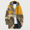 Women's Wave-Design Hooded Cardigan in Orange