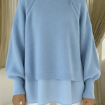 Women's Layered-Look Sweater in Blue