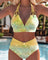 Women's Bikini Two Piece Sexy Printed Bra in Yellow