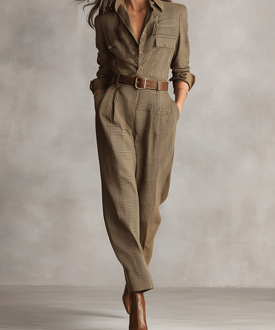 Brown Jumpsuit with Sophisticated Details, photo 2