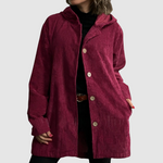 Women's Comfortable Velvet Hooded Jacket in Red