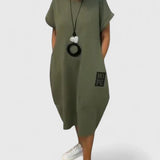 Thalyssiah Comfortable Midi Dress in Green