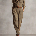 Women's Brown Jumpsuit with Refined Details, photo 2