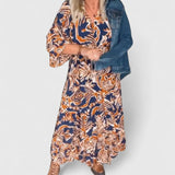 Julee Sophisticated Maxi Dress in Multi-colored