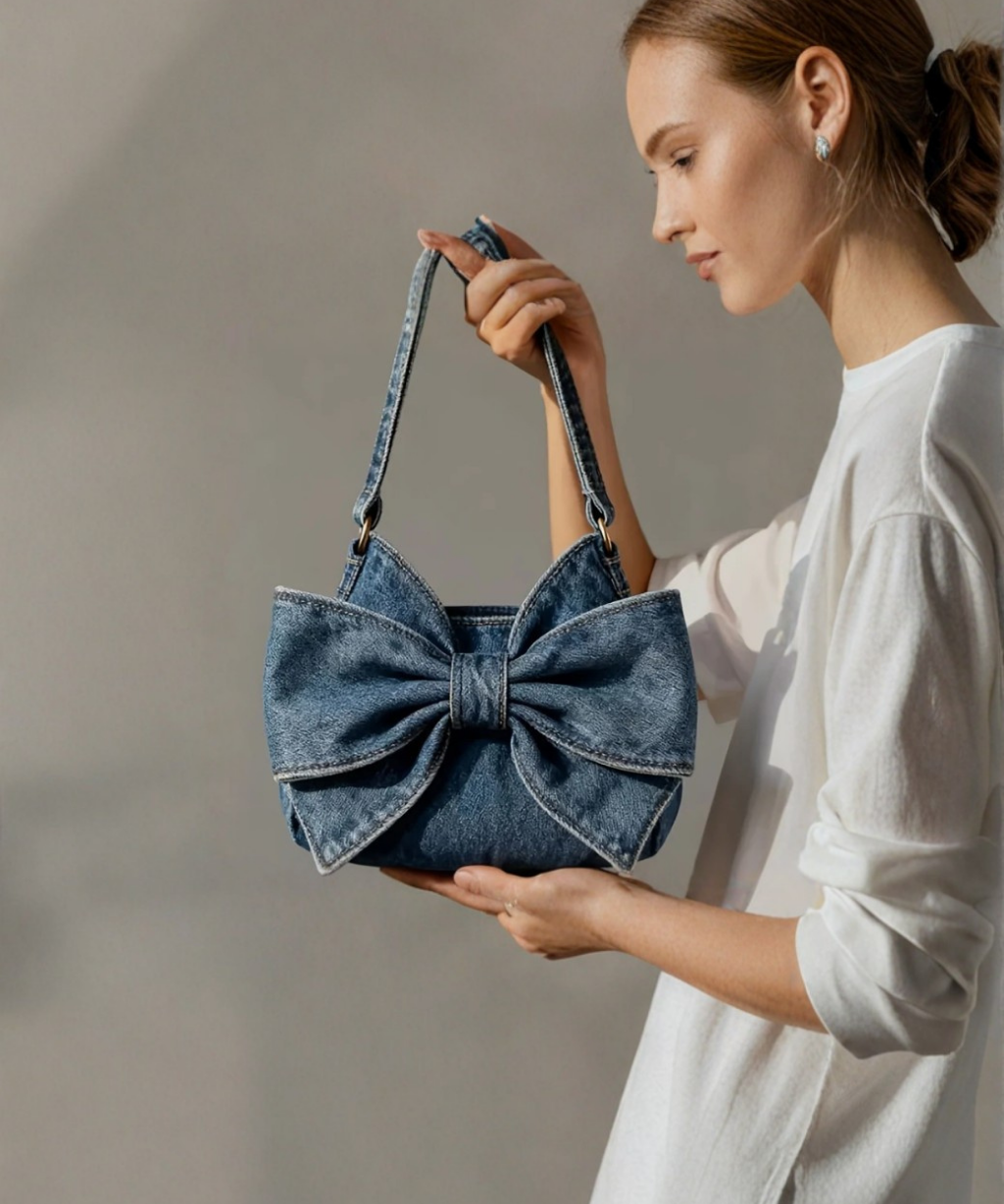 Women's Bow Denim Bag, photo 2