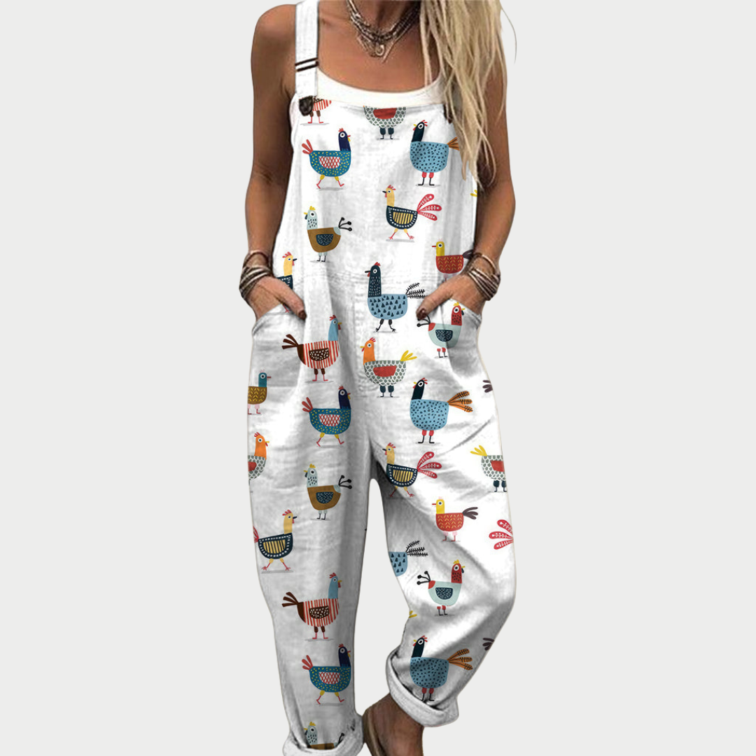 Quinn Comfortable printed jumpsuit in White