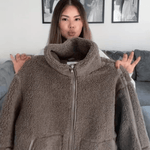 Oversized Teddy Jacket with Stand Collar, photo 11