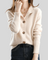 Women's Retro Cashmere Cardigan in Beige