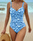 Women's One Piece Printed Tankini in Blue