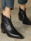 Women's Low Heel Ankle Boots in Black