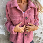 Women's Cozy Textured Coat in Pink