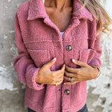 Women's Cozy Textured Coat in Pink