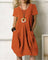 Women's Easy Casual Flow Midi Dress in Orange