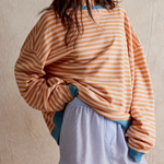 Women's Oversized Striped Sweater in Orange
