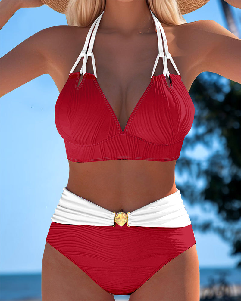 Women's Elegant Support Bikini Set in Red