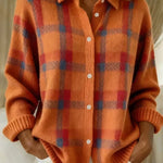 Women's Checkered Vest in Orange