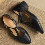 Leather T-Strap Shoes with Braided Strap, photo 12