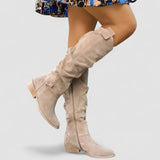 Women's Tall Riding Boots in Beige