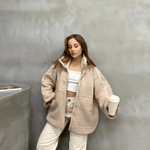 Oversized Teddy Jacket with Stand Collar, photo 18