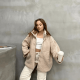 Oversized Teddy Jacket with Stand Collar, photo 18