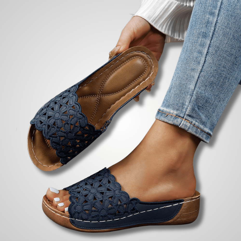 Rene Comfort Sandals in Midnight Bloom