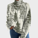 Nadine Artistic Print Turtleneck Sweater