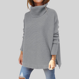 Almut Oversized Turtleneck Sweater in Light Gray