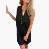 Women's Sleeveless V-Neck Dress in Black
