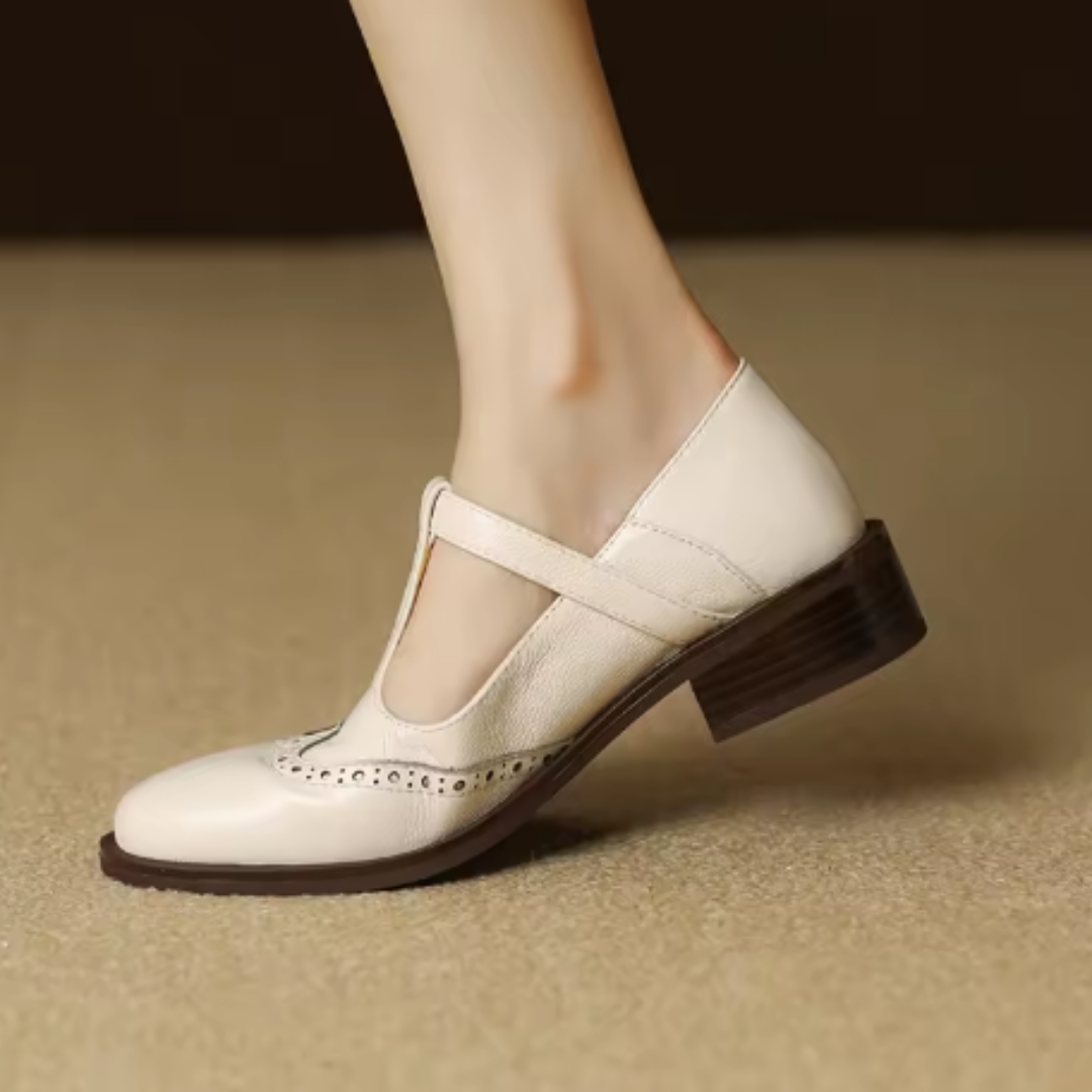 Women's Two-Tone Wingtip T-Strap Shoes, photo 11