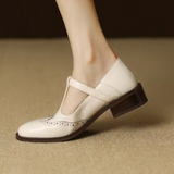 Women's Two-Tone Wingtip T-Strap Shoes, photo 11