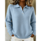 Women's Soft Polo Collar Sweater in Light Blue
