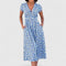 Roseanna Comfortable Midi Dress in Blue