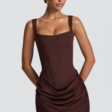 Women's Hourglass Mini Dress in Mocha