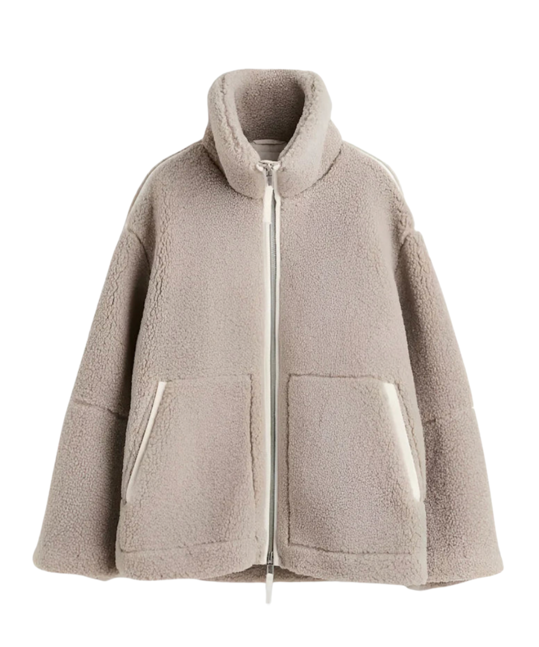 Women's Soft Zip-Front Teddy Jacket in Light Brown