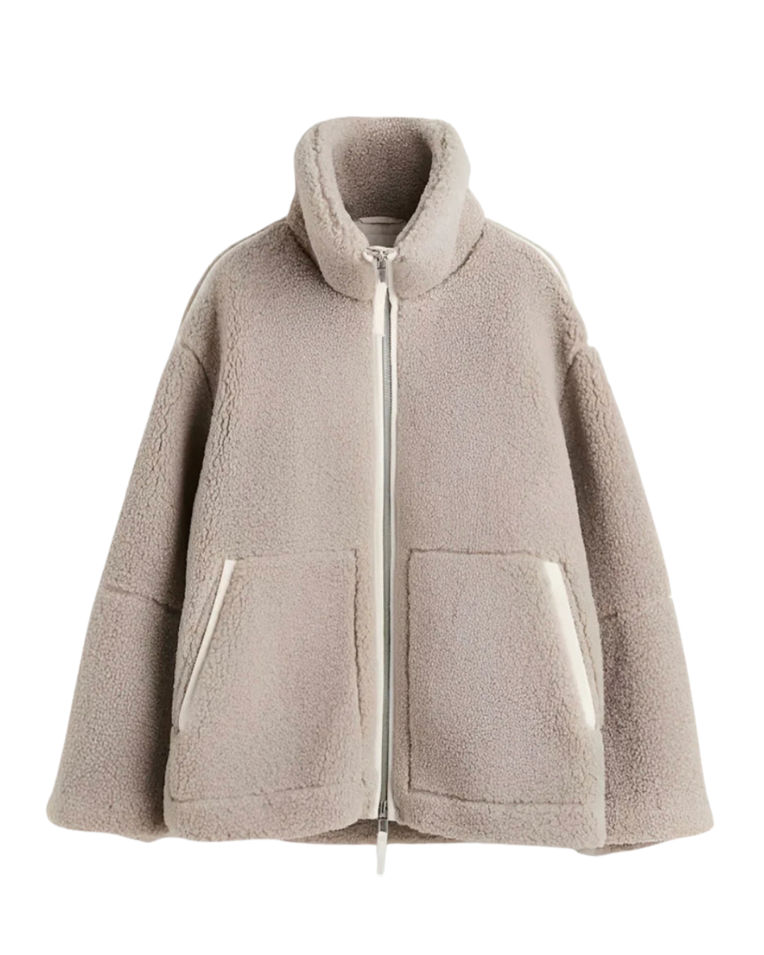 Women's Soft Zip-Front Teddy Jacket in Light Brown
