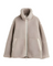 Women's Soft Zip-Front Teddy Jacket in Light Brown