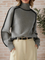 Donna Elegant Mock-Neck Sweater in Light Gray