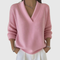 Women's Relaxed Soft V-Neck Sweater in Pink