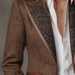 Gisèle | Chevron Print Panel Blazer