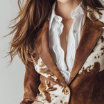 Agathe | Vintage Printed Cow Blazer Eco-Friendly