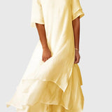 April Elegant Dress in Yellow