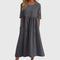 Women's Elegant Short-Sleeved Dress in Gray