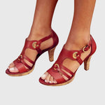 Carla Comfort Heels in Scarlet Red