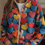 Women's Heart Zip Cardigan