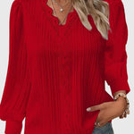 Women's Elegant Pullover Blouse in Red