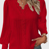 Women's Elegant Pullover Blouse in Red